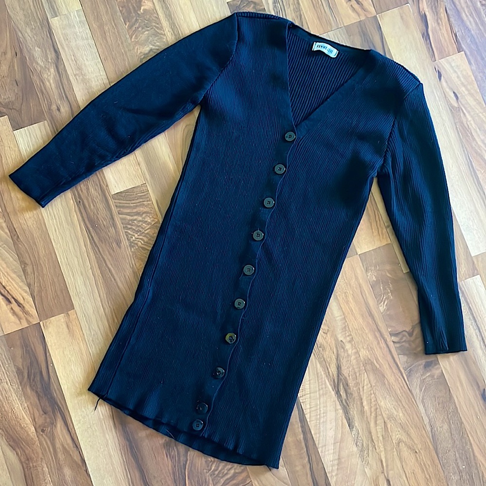 Femme Luxe Button-Up Sweater Dress